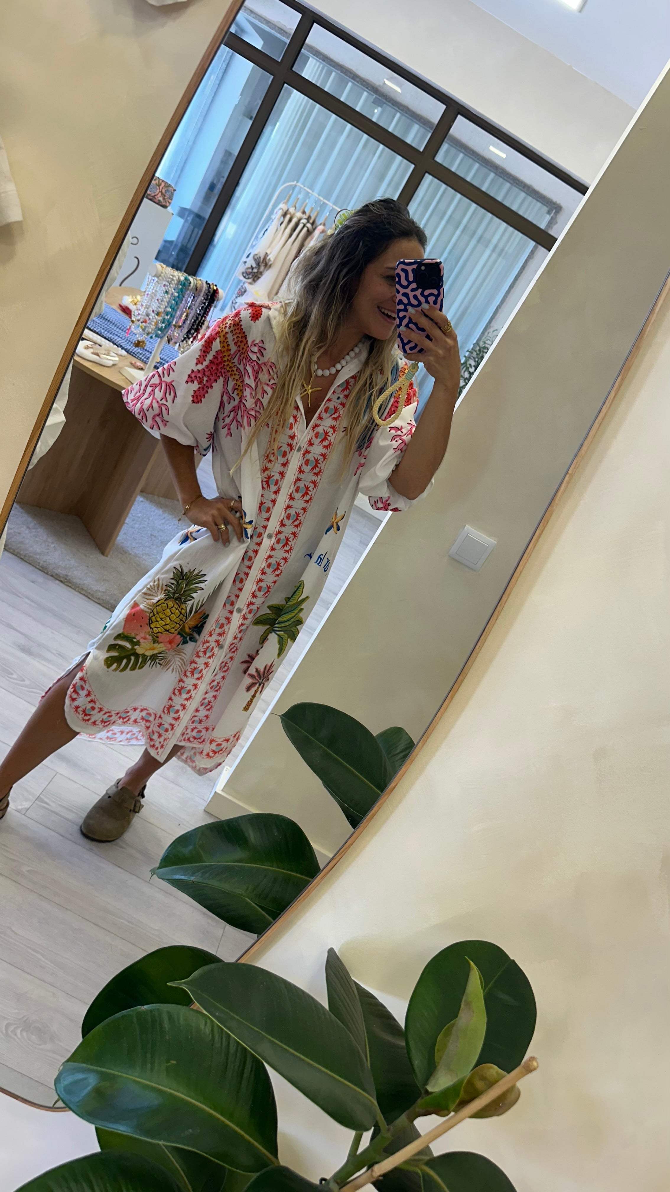 Vestido Camiseiro Coral